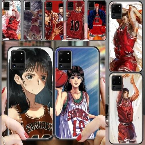 Slam dunk Anime Phone case For Samsung Galaxy Note 4 8 9 10 20 S8 S9 S10 S10E S20 Plus UITRA Ultra black 3D bumper silicone