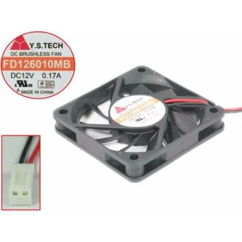 Y.S TECH FD126010MB DC 12V 0.17A 60x60x10mm 2-wire Server Cooling Fan