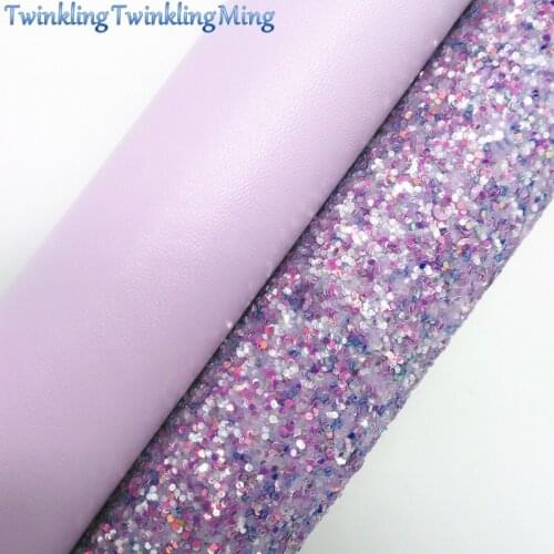 Purple Glitter Fabirc, Faux Leather Fabric, Synthetic Leather Fabric Sheets For Bow A4 8"x11"Twinkling Ming XM519