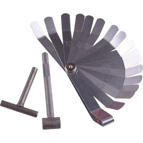Motorcycle Engine Valve Screw Adjusting Spanner Tool & Metric Feeler Gauge 0.127-0.508mm Fit for GY6 50 150cc