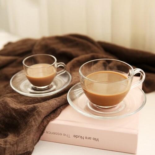 Turkey Coffee Cup Latte Glass Reusable Travel Teacup and Saucer Turkish Simple Espresso Chavenas De Cafe Kitchenware BD50BD