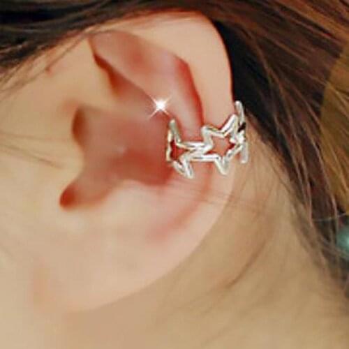 Korean Clip Earrings Star Ear Clip Earrings For Women Earing Without Hole Jewelry Fake Earring Single Ear Clip Earings S1110