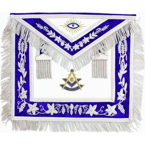 Masonic Embroidered Leather Masonic American Grand Hotel Fringe Apron Official Apron Embroidery Square and Compass Badge