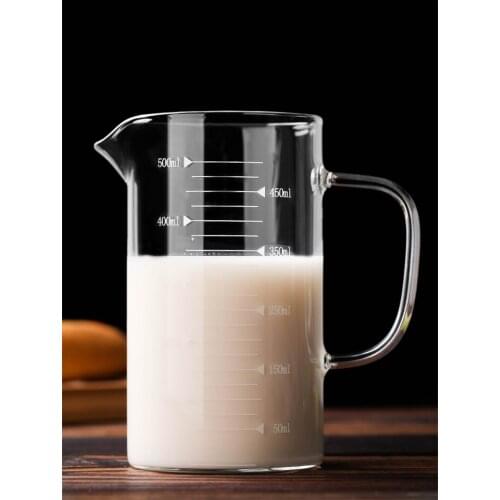 Kitchen Glass Measuring Cup with Scale Home Intervals Scale New Kitchen Accessories Easy Measure Liquid Powder Milk Cu