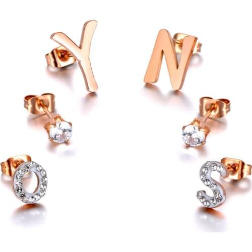 Trendy Bohemia Stainless Steel Yes & No Rhinestone Earrings Jewelry 3Pair/Set Crystal Earrings For Women Girls E20041