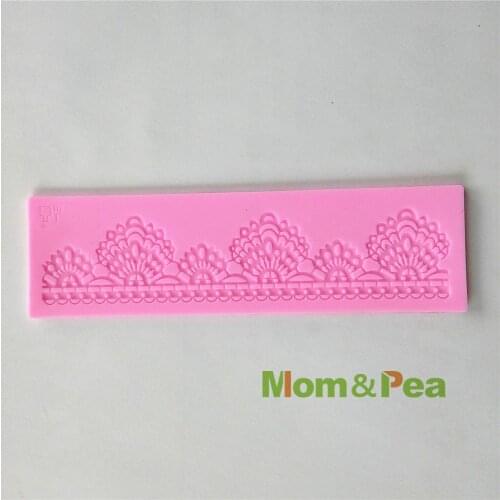 Mom&Pea 0545 Free Shipping Silicone Lace Mold Cake Decoration Fondant Cake 3D Mold Food Grade Mould