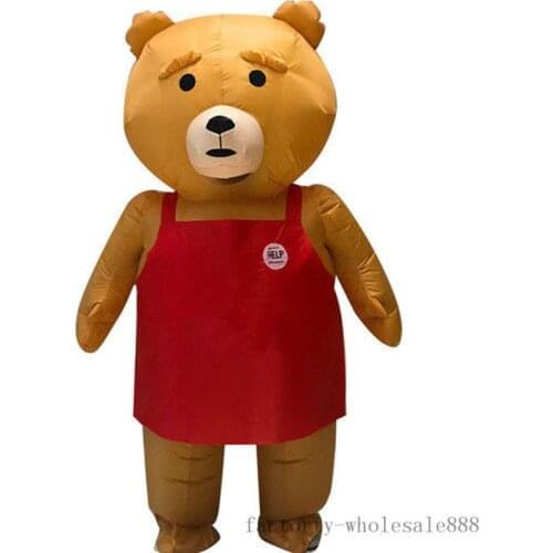 Inflatable Teddy Bear Mascot Costume Birthday Party Adults Fancy Dress Game Outfits Clothing Advertising Xmas Adults Size