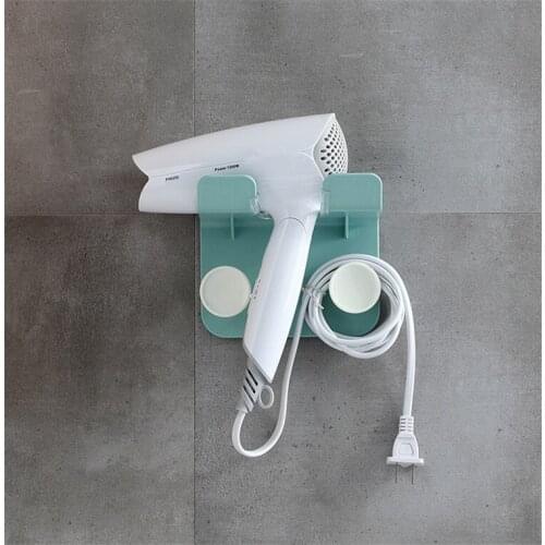 ABS Hair Dryer Holder Rack Wall-mounted Bathroom Shelf Storage Hairdryer Holder Rack Organizer Bathroom Rack