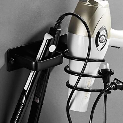 Wall Blower Bracket Curling Iron Bracket Hair Dryer Metal Bathroom Wall Holder Shelf Storage Rack Home Storage Organizer
