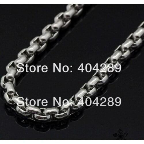 Wholesale 6pcs Mens Solid 316L Stainless Steel Square Frames Chain Necklace 18-30" 5mm Free Shipping