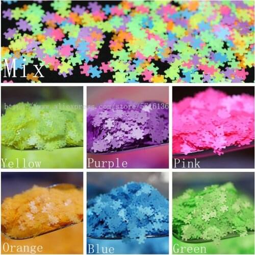 Puzzles Shape Neon Mix Jigsaw Nail Glitter Flakes Gel Body Art Decorations Makeup Handwork Tumblers Nail Sequins DIY 6mm