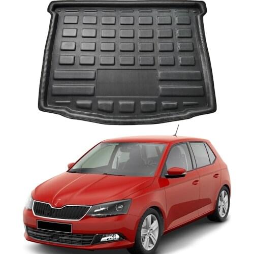 For Skoda Fabia Hatchback 2015-2019 Car Boot Liner Rear Trunk Mat Cargo Tray Floor Carpet Mud Kick Protector