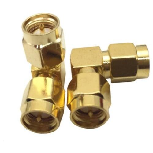 SMA Male To SMA Male Plug 90 Degree Right Angle RF Coaxial adapter Connectors