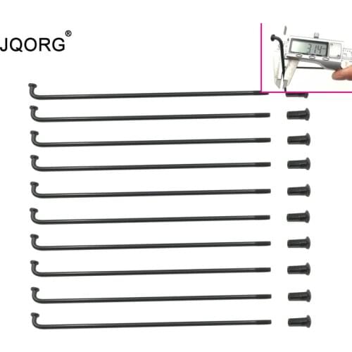 JQORG 10G Black Spokes Diameter 3.15mm Cylinder Black Color Spokes J-bend Length 30-160mm Customize Electric Motorcycle Spokes