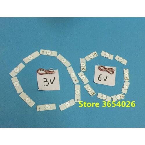 60Pieces/lot Led Strips 3V 6V Bulbs Diodes 32-65 inch Tv Optical Lens Fliter Backlight w/ cable Double-side Tape