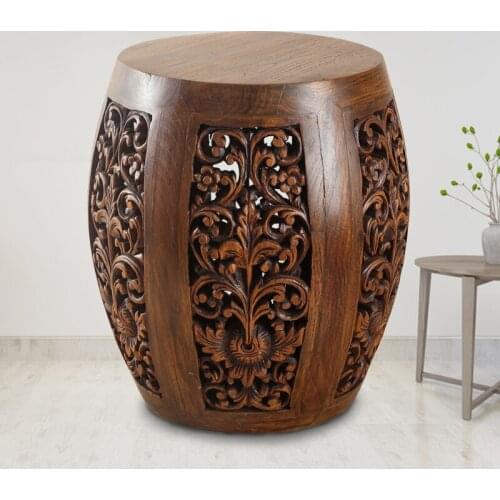 Thai wooden antique chair stool in shoes stool Thai low stool bench southeast Asia furniture solid wood tea table