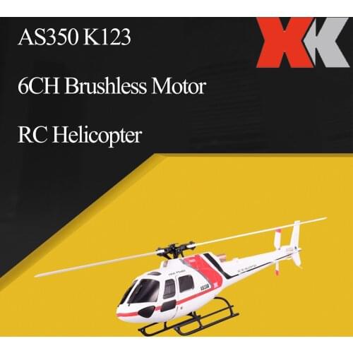 Wltoys XK AS350 K123 6CH 3D 6G Remote Control Toy Brushless RC Helicopter RTF With Transmitter Compatible With FUTABA S-FHSS