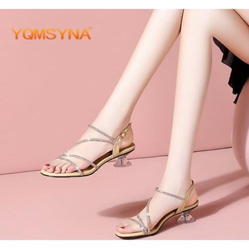 YQMSY Fashion Womens Sandals Casual Transparent Strange Style Modern Sandals Concise Office Commute Buckle Strap Shoes AS175