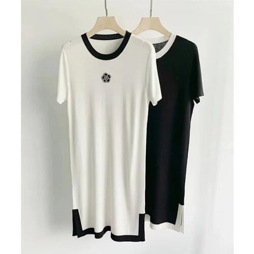 Summer Runways Womens High quality print short sleeves Dress New Designer pleated dress C339