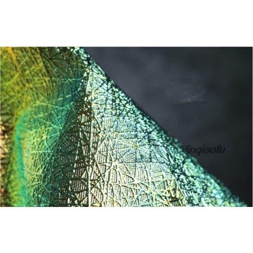 Gold line laser magic leather cloth High-grade waterproof creative design laser clothing fabric