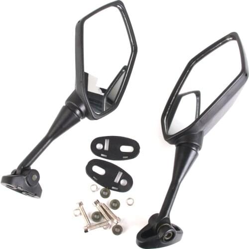 1 Pair Black Motorcycle Mirrors Rear View Universal Stylish Design Glass Mirror for Scooter Dirt Street Quad Bike Motorbike ATV