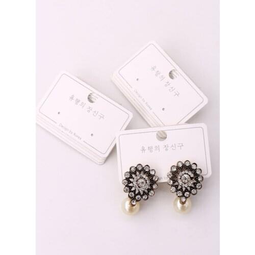 100pcs/lot 3x5cm Plastic PVC Earring Packaging Card Korea Jewelry Holder Earring Stud Packing Card Jewelry Display Organizer
