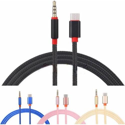 200pcs Type C Audio Cable USB Type-C male to 3.5mm Jack male Car AUX Audio Adapter USB-C Cable for Samsung Letv 2 2pro max