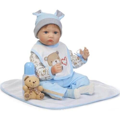 22inch Silicone Vinyl Reborn Baby Dolls Very Soft Sleeping Girl Doll Handmade Lifelike Fashionable Baby Xmas Gifts