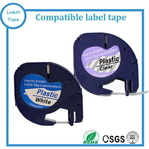 2PK Compatible DYMO LetraTag plastic tape 12267 91201 Compatible DYMO LT label printer free shipping