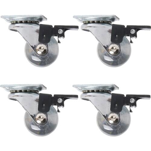 4 Pack 360 Degree Swivel Caster Wheels Heavy Duty Caster No Noise Wheels For Furniture Cabinets(1.5 inch with brake)sofa casters