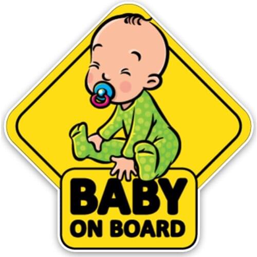 14.7 * 14.7CM Car Sticker Cute Cartoon BABY ON BOARD Vinyl Fun Color Graphic Decoration Car Accessories