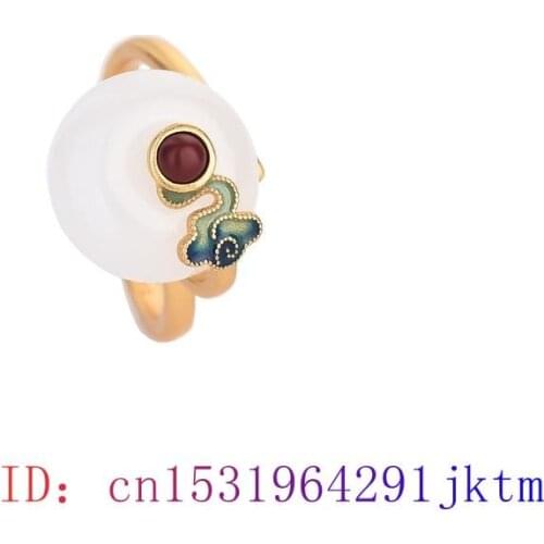 White Jade Ring Women Fashion Charm Amulet Natural Zircon Jewelry Men Gifts Gemstone Crystal 925 Silver Chalcedony