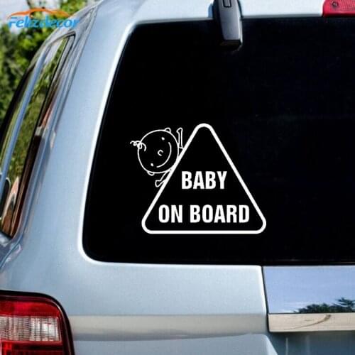 Black/Silver Interesting BABY ON BOARD Car Decal Vinyl Car Safety Sign Lovely Child Decor Self-adhesive Sticker C846
