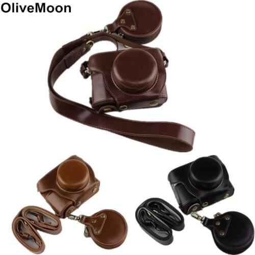 Black/Brown/Coffe Digital Camera Leather Case Cover For Olympus E-PL9 EPL9 With Storage Bag Bottom Opening Case