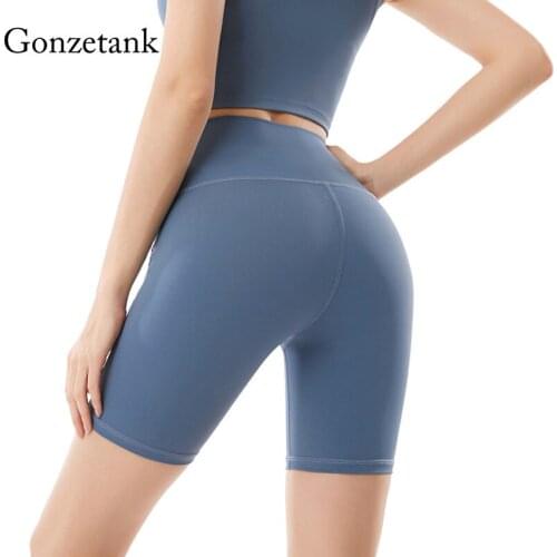 Double-sided Nylon Nude Yoga Five-point Pants Women Hip Lift High Waist Training No Embarrassing Line Stretch Fitness Shorts