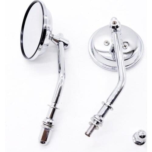 Classic Black/Chrome Motorcycle Mirrors 8mm Thread Rear View Mirror For Harley XL 883 Road King CB400 GN250