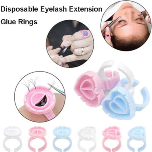 Wholesale 50/100Pcs Disposable Eyelash Extension Glue Rings,Eyelash Extension Glue Holder Holder glue container Tattoo Pigment