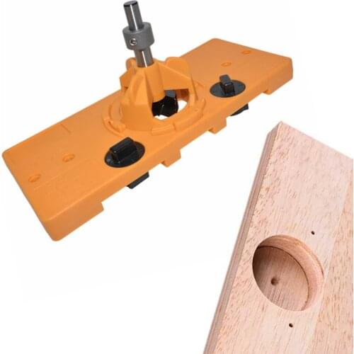 Aircraft Type Wood Circle Hole Saw Cutter 35mm Concealed Hinge Drilling Jig Guide Hinge Hole Opener Punch Woodworking Tool