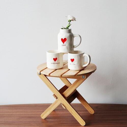 Creative porcelain dish Valentinesweety love red heart exquisite golden rim dinne plate bowl mug European Ameraica style