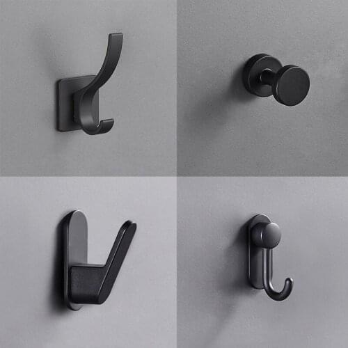 Aluminum Alloy Hook Punch-free Adhesive Hooks For Hanging Storage Holder Door Coat Hook Multi-purpose Towel Hanger For Kitchen