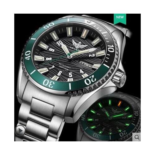 Men Solar Drive Watch Tritium T100 Japan Movement Waterproof 300M Sapphire Date Diving Yelang Military Watch
