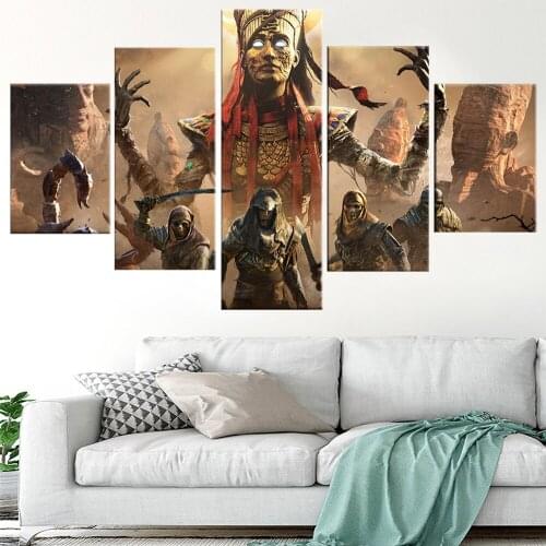 5 Pieces Wall Art Canvas Painting Game Poster Modern Home Living Room Bedroom Wall For Decorative Pictures Framework Modular