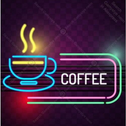 Neon Sign for Coffee cup Beer Pub Bar Night neon bulbs handcraft Recreation Wall Neon light bulb sign Custom Bar room Accesaries