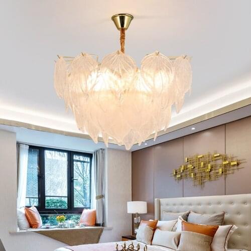 Light luxury post-modern chandelier simple living room bedroom dining room chandelier creative personality glass chandelier