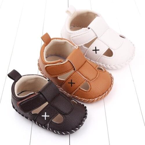Newborn Baby PU Leather Sandals Summer Infant Baby Girl Boy Hollow Soft-Soled Anti-slip FirstWalkers Toddle Kid Shoes 0-18M