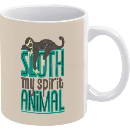 Sloth Is My Spirit Animal White Mug White Ceramic Tea Cup Birthday Gift Milk Cups and Mugs Custom Design Cheap Tobias Fonseca To