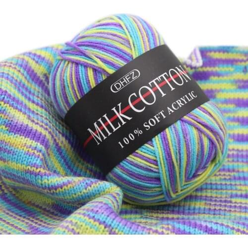 Mix colors in a pack Free shipping 500g/ lot Segment Dyed milk Cotton Yarn Baby Doll Blanket Handmade Crochet Knitting Yarn