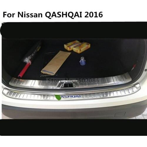 Car styling 1-2PCS Protective Pad On The Rear Trunk Trim Lid Threshold Rear Door Sill Car Styling For Nissan QASHQAI 2016