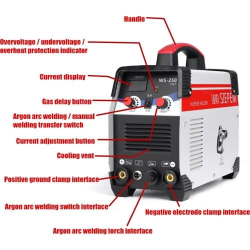 2 In 1 ARC/TIG IGBT Inverter Arc Electric Welding Machine 220V 250A MMA Welders for Welding Working Electric Working Power Tools