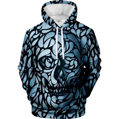 WAMNI Skull Hoodie Streetwear 3D Print Horror Theme Hooded Autumn Female Tracksuit High Street Sweatshirts vetement homme